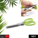 MULTIFUNCTION VEGETABLE STAINLESS STEEL HERBS SCISSOR WITH 5 BLADES - Image 2