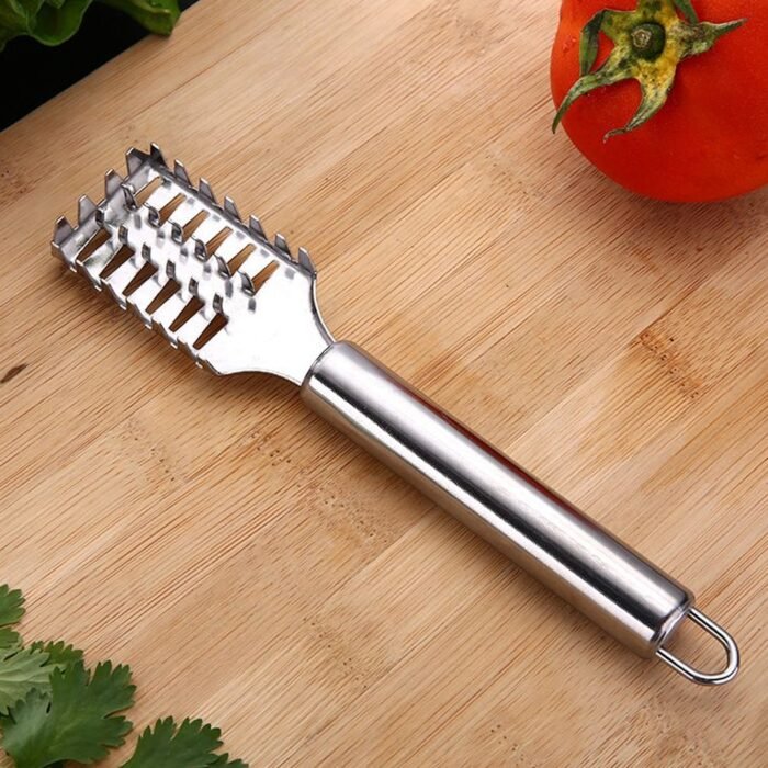 Fish Scale Remover Scraper Stainless Steel Fish Cutting Tools Sawtooth Easily Remove Fish Scales-Cleaning Brush Scraper Kitchen Tool- - Image 1
