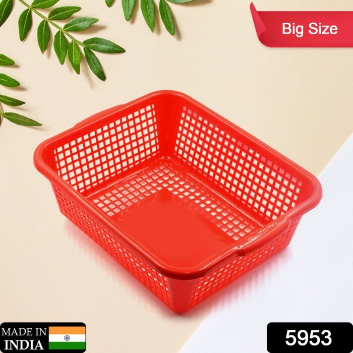 Multipurpose Drain Basket Shelves Fruit and Vegetable Washing Basket Rectangular Plastic Kitchen Sink Water Filter Basket (1Pc) - Image 2