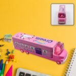 Double Decker Magic Truck Compass Multi Level Metal Truck Compass Pencil Case with Movable Wheels & Sharpener (Mix Design) - Image 4