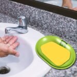 Plastic Soap Dish Holder for Bathroom Shower Wall Mounted Self Adhesive Soap Holder Saver Tray-Plastic Sponge Holder for Kitchen Storage Rack Soap Box,  Bathroom