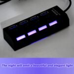 4 Port USB,  HUB USB 2.0 HUB Splitter High Speed with On/Off Switch Multi LED Adapter Compatible with Tablet Laptop Computer Notebook - Image 3