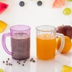Stylish Juice Glass With Handle,  Water Glass,  Beer Glass,  Milk Shake Glass,  Multipurpose Glass Plastic Beer Mug,  Unbreakable Beer Tasting Glasses,  Clear Juice Glasses Suitable for Kids (2 pc)
