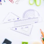 4pcs Ruler Suit Stationery Set for School Student Office , Draft Rulers for School Office Supplies and Supplies-High School