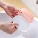 Soap Container,  Soap Box Household Kitchen and Bathroom Can Use PP Material Drain Box Double Soap Dish,  for Bathroom Shower Home Outdoor Camping (1 Pc) - Image 3