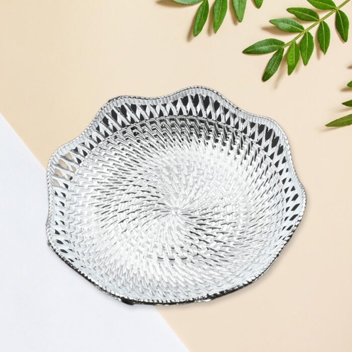 Round Serving Tray,  Traditional Serving Tray,  Multipurpose Serving Tray,  Decorative Serving Platters,  Mukhwas Serving Tray (1 Pc) - Image 1