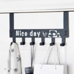 Heavy-Duty Carbon Steel Cartoon Nice Day Over Door Hook Hanger Rack,  Towel Hanger,  Removable Door Hook,  Coat,  Scarf,  Cloths Hanger (1 pc / 6 Hook) - Image 4