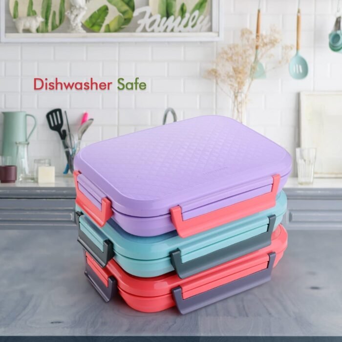 5365 Lunch Box Plastic with steel plate, small lunch box High Quality Box For Kids School Customized Plastic Lunch Box for Girls & Boy