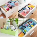 Multi-Function Desktop Drawer Storage Box Clothing Organizer 5 Grid Storage Box Underwear Socks , Ties Organizer Box (4 Pc Set) - Image 3