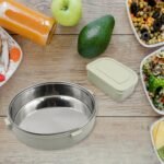 Miracle Stainless Steel Round Lunch Box,  with Small Plastic Box Insert Leak Proof Lunch Box with Transparent lid,  Lunch Box for Kids & Adults for School,  Office (450 ML + 250 ML Approx) - Image 5