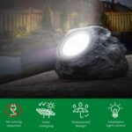 Solar Powered LED Rock Light Solar Powered LED Spotlight Faux Stone for Pathway Landscape Garden Outdoor Patio Yard (1 Pc) - Image 8