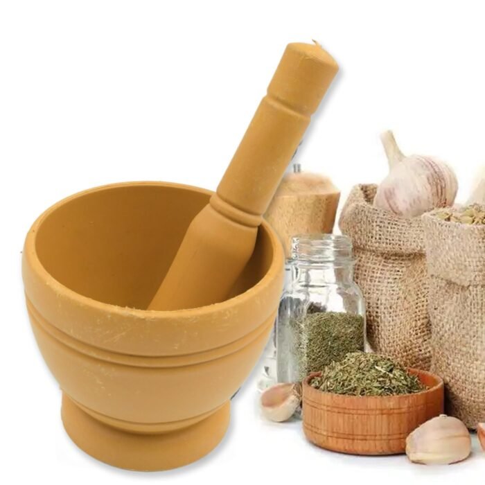 Mortar and Pestle Set for Spices,  Okhli Masher,  Khalbatta,  Kharal,  Mixer,  Natural & Traditional Grinder and Musal,  Well Design for Kitchen,  Home,  Herb - Image 6