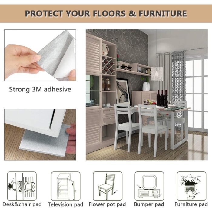 FURNITURE PAD SQUARE FELT PADS FLOOR PROTECTOR PAD FOR HOME & ALL FURNITURE USE (Pack Of 4 Pc) - Image 5