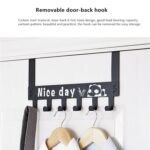 Heavy-Duty Carbon Steel Cartoon Nice Day Over Door Hook Hanger Rack,  Towel Hanger,  Removable Door Hook,  Coat,  Scarf,  Cloths Hanger (1 pc / 6 Hook) - Image 5