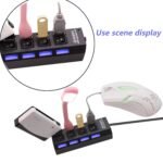 4 Port USB,  HUB USB 2.0 HUB Splitter High Speed with On/Off Switch Multi LED Adapter Compatible with Tablet Laptop Computer Notebook - Image 6