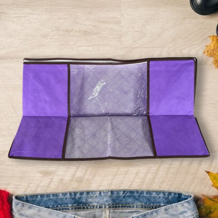 Clothing storage bag with zipper,  non-woven storage bag for storing the clothes and sarees. - Image 6
