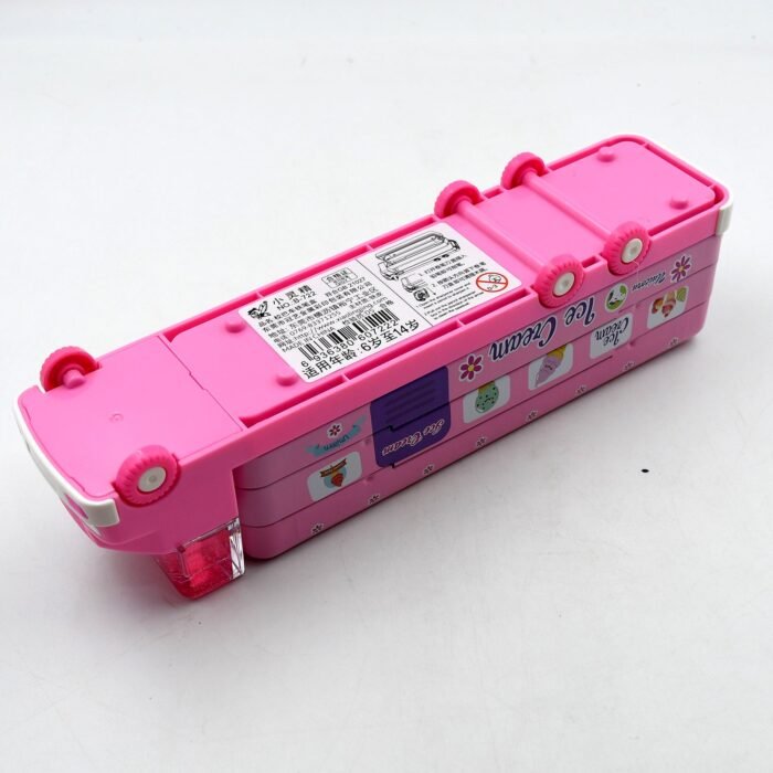 Double Decker Magic Truck Compass Multi Level Metal Truck Compass Pencil Case with Movable Wheels & Sharpener (Mix Design) - Image 5