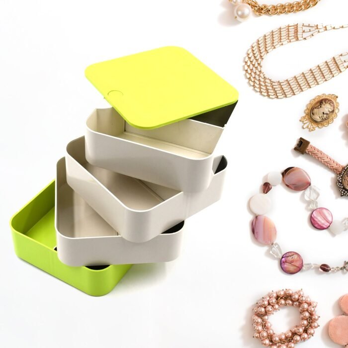 4 Layers Jewelry Box,  360 Degree Rotating Jewelry Box,  Jewelry and Earring Organizer Box,  Accessory Storage Box - Image 1