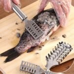 Fish Scale Remover Scraper Stainless Steel Fish Cutting Tools Sawtooth Easily Remove Fish Scales-Cleaning Brush Scraper Kitchen Tool- - Image 5