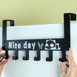 Heavy-Duty Carbon Steel Cartoon Nice Day Over Door Hook Hanger Rack,  Towel Hanger,  Removable Door Hook,  Coat,  Scarf,  Cloths Hanger (1 pc / 6 Hook) - Image 6