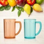 Stylish Juice Glass With Handle,  Water Glass,  Beer Glass,  Milk Shake Glass,  Multipurpose Glass Plastic Beer Mug,  Unbreakable Beer Tasting Glasses,  Clear Juice Glasses Suitable for Kids (2 pc) - Image 6