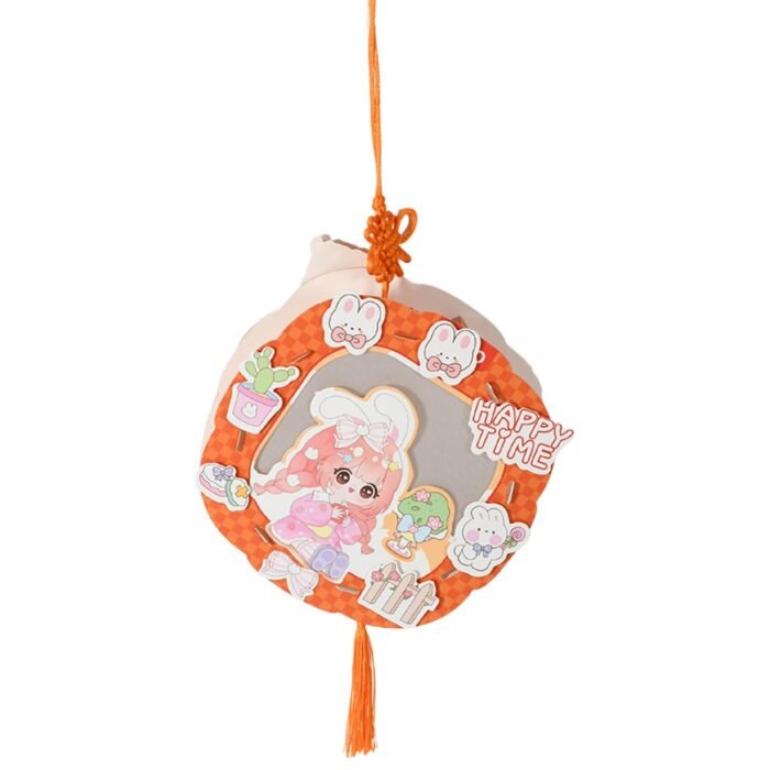 DIY Traditional Lanterns Handmade Cartoon Paper Lanterns,  Antique Portable Lantern Hollow-Out Projection Luminescent LED Lamp DIY Hanging Paper Lanterns for Festival Party Decor - Image 4