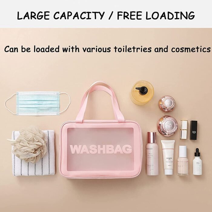 Cosmetic Pouch,  Make up Bag for Home & Travel,  Toiletry Bag for Cosmetics,  Brushes,  Accessories Set of 3 Small,  Medium & Big - Wash Bag - Image 5