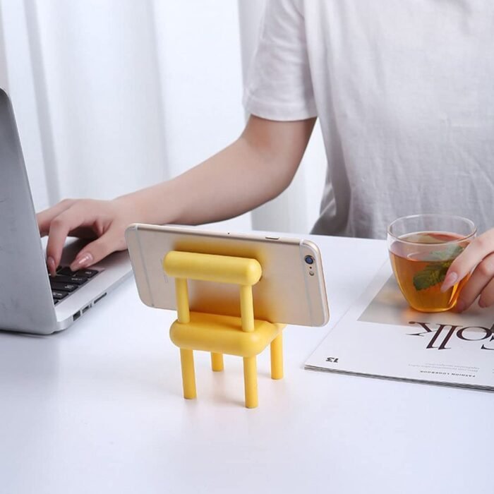 Mobile Phone Holder,  Mini Chair Cell Phone Stand,  Portable Smartphone Dock,  Cellphone Holder for Desktop Design Compatible with All Mobile Phones (1 Pc) - Image 4