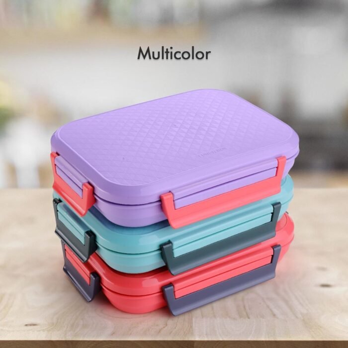 5365 Lunch Box Plastic with steel plate, small lunch box High Quality Box For Kids School Customized Plastic Lunch Box for Girls & Boy
