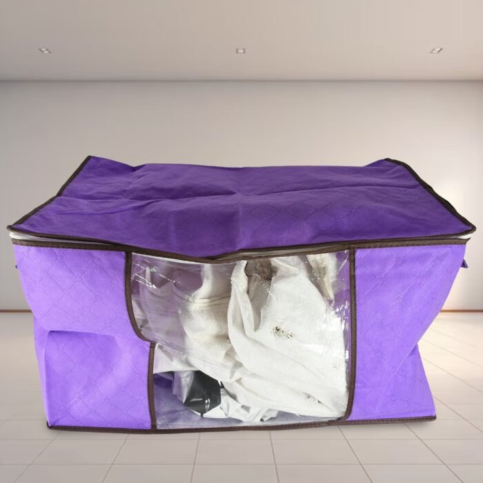Clothing storage bag with zipper,  non-woven storage bag for storing the clothes and sarees. - Image 5