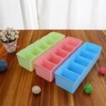 Multi-Function Desktop Drawer Storage Box Clothing Organizer 5 Grid Storage Box Underwear Socks , Ties Organizer Box (4 Pc Set) - Image 7
