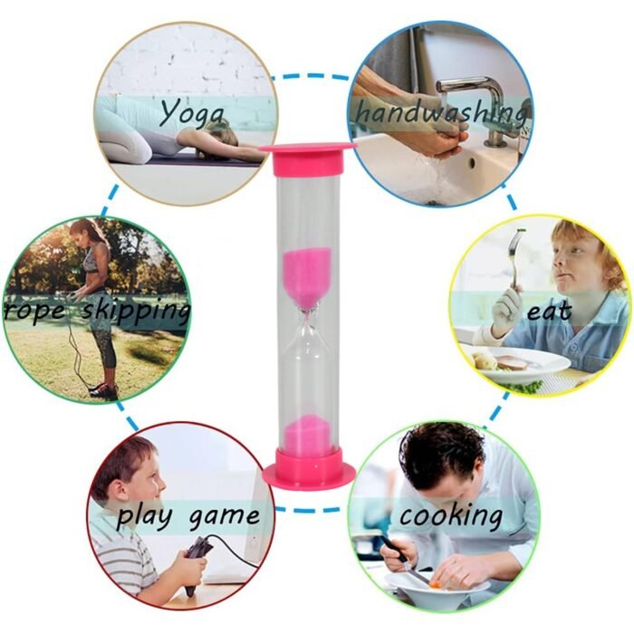 Sand Timer Plastic Hourglass,  Sand Glass Toy Sand Clock for Kitchen,  Office,  School and Brushing Teeth for Bathroom Timer Clock Children Hourglass Sand glass Toothbrush Household Sand Clock (3 Min Approx / 5 pc) - Image 3