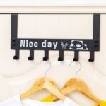 Heavy-Duty Carbon Steel Cartoon Nice Day Over Door Hook Hanger Rack,  Towel Hanger,  Removable Door Hook,  Coat,  Scarf,  Cloths Hanger (1 pc / 6 Hook) - Image 8