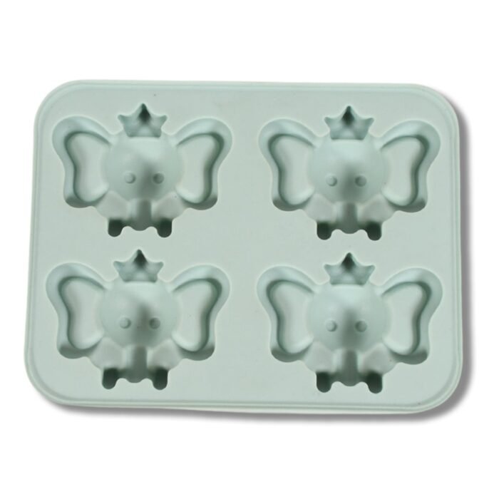 Silicone Cartoon Shape 4 Grid Ice Cube Tray Ice Cube Molds Trays Small Cubes Tray For Fridge,  Flexible Silicon Ice Tray (1 pc) - Image 3