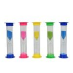 Sand Timer Plastic Hourglass,  Sand Glass Toy Sand Clock for Kitchen,  Office,  School and Brushing Teeth for Bathroom Timer Clock Children Hourglass Sand glass Toothbrush Household Sand Clock (3 Min Approx / 5 pc) - Image 4