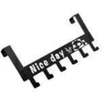 Heavy-Duty Carbon Steel Cartoon Nice Day Over Door Hook Hanger Rack,  Towel Hanger,  Removable Door Hook,  Coat,  Scarf,  Cloths Hanger (1 pc / 6 Hook) - Image 3