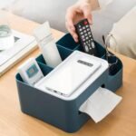 Tissue Paper Storage Holder, Stationery Storage Remote Control, Decorative Pen, Pencil, Napkin, Mobile Phone Multi-Function Desk Storage Organizer for Home and Office (6 Compartment) - Image 6