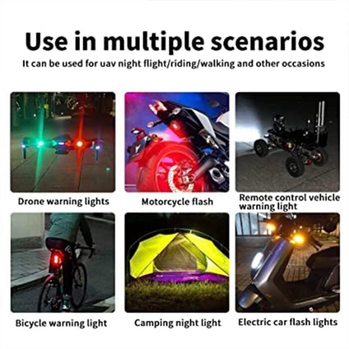 Mini LED Strobe Lights,  Waterproof Lights,  Lightweight RGB LED Lights Drone Strobe Lights Veicle Anti-Collision Strobe Light Bike Motocycle Lights USB Recharge  Multi-colors - Image 8