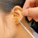 6317 6-in-1 Ear Wax Cleaner- Resuable Ear Cleaning Tools Leather Pouch - Ear Pick Wax Remover Tool Kit with Ear Curette Cleaner and Spring Ear Buds Cleaner Fit in Pocket Great for Traveling