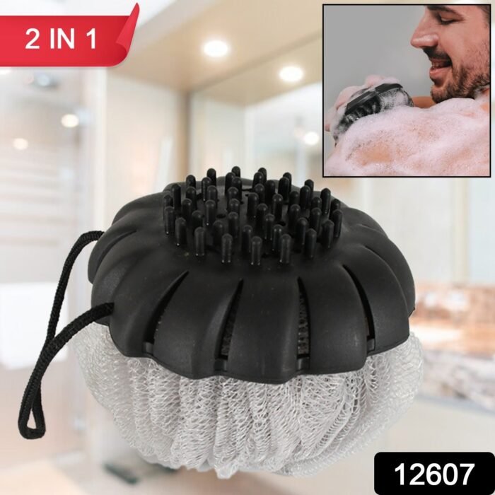 Shower Tool Duo 2-1 Shower Loofah Sponge and Exfoliating Body Scrubber for Showering,  Easy to Clean,  Easy to Dry,  With Dori Easy to Hanging,  Easy to Grip - Image 2