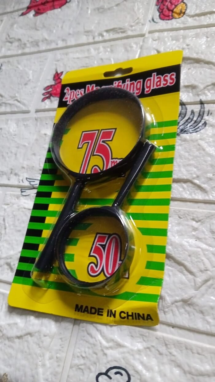 Magnifying glass Lens - reading aid made of glass - real glass magnifying glass that can be used on both sides - glass breakage-proof magnifying glass,  Protect Eyes,  75mm & 50mm (2pc Set) - Image 8