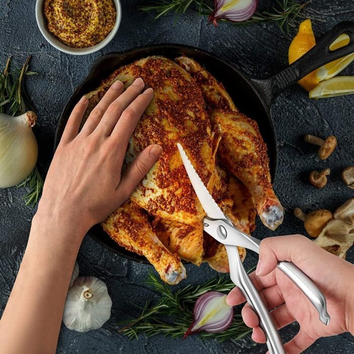 Heavy Duty Stainless Steel Poultry Shears,  Premium Ultra Sharp Spring-Loaded Kitchen - Image 1