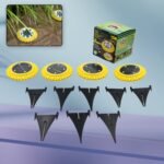 4 Pack Solar Ground Lights,  LED Solar Powered Disk Lights Outdoor Waterproof Garden Landscape Lighting for Yard Deck Lawn Pathway Walkway Balcony Decoration