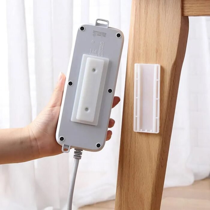 Self Adhesive No Hole Wall Mount,  Reusable,  Non Residue Plug Organizer  For Home Office & Multiuse Device - Image 1