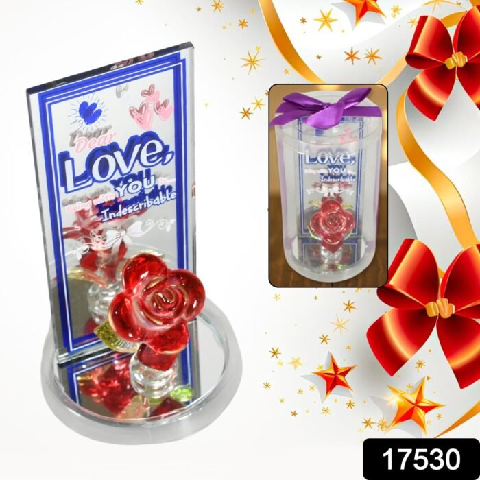 Lovely Rose Gift Showpiece,  Love showpiece Valentine's Day Gift,  Cute Anniversary,  Wedding,  Birthday,  Boyfriend,  Husband Romantic Unique Gift Set,  Home Decoration Gift Set (1 Pc) - Image 2