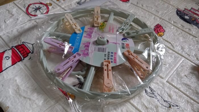 Clothespin Rack Laundry Drying Rack,  Clothes Hangers with 8 Clips,  Clip Hanger Drip Hanger for Drying Underwear,  Baby Clothes,  Socks,  Bras,  Towel,  Cloth Diapers,  Gloves - Image 7