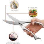 Heavy Duty Stainless Steel Poultry Shears,  Premium Ultra Sharp Spring-Loaded Kitchen - Image 7