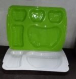 Unbreakable Plastic Food Plates / Biodegradable 5 Compartment Square Plate for Food - Image 7