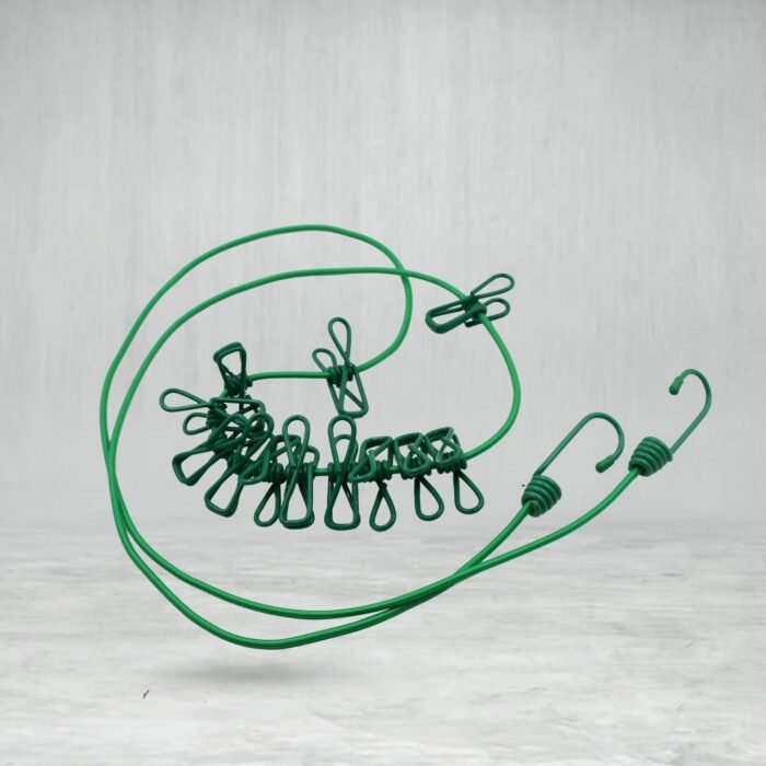 Elastic Cloth Drying Rope with 12 Metal Clip Portable Clothes line For Home & Travel - Image 4