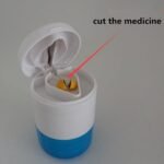 6076 4-in-1 Layer Multipurpose Plastic Portable Pocket Size Tablet Medicine Cutter Divider with Partitioned Storage and Crusher Grinder Powder